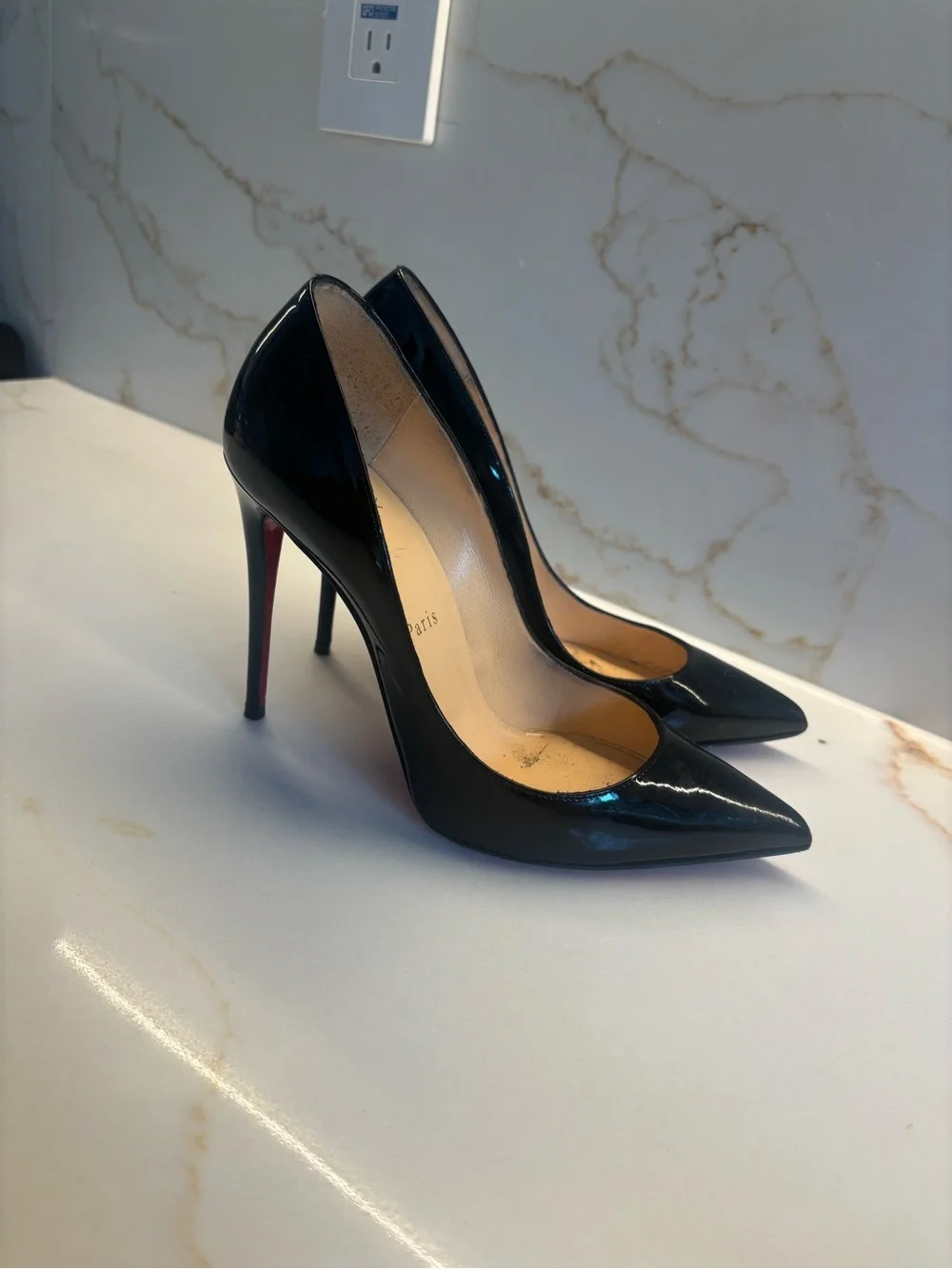 Christian Louboutin Black Patent - Pigale 100
